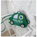 Bolso cruzado con forma de coche de policía verde para niños bonita bolsa de juguete - Coche Verde