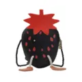 Kids mini strawberry shoulder bag cute cartoon crossbody bag for children stylish purses - Black