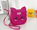 Cute cat shaped mini crossbody bag for kids girls fashion PU leather shoulder bag cute pink - Rose Red
