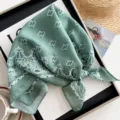 Groene katoenen linnen bandana retro paisley print hoofddoek elegante halsdoek chique haarband - Paisley - Lichtgroen