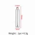 Polished stainless steel screwable hollow cylindrical pendant necklace jewelry accessory. - Screw Hollow Cylindrical Pendant / 8x39mm (Hole 2.9mm) / Silver