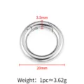 Stainless steel spring ring buckle 20mm round snap hook DIY jewelry keychain accessory. - Polished Round Spring Clasp / 3.5x20mm / Steel