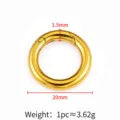 Stainless steel round spring ring gold color bag clasp DIY jewelry keyring fastener hardware accessory - Polished Round Spring Clasp / 3.5x20mm / 18K Gold