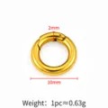 Stainless steel round spring ring clasp golden DIY necklace bracelet bag keychain jewelry accessory - Round Spring Clasp / 2x10mm / 18K Gold