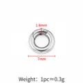 Roestvrijstalen veerring 7mm open springring voor DIY ketting armband sieraden maken - Ronde veerringsluiting / 1.8x7mm / Staalkleur