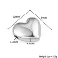 Stainless steel polished heart charm pendant for DIY bracelets and necklaces with size. - Steel Color Polished Heart Shape Through-Hole Beads