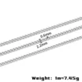Stainless steel curb chain DIY necklace bracelet jewelry making loose chain 2.2mm width - Steel Color Curb Chain / 0.6x2.2mm