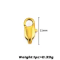 Roestvrij staal goud kreeft sluiting DIY sieraden accessoire maat 11mm gewicht 0.39g - Vierkante Sluiting 11mm / 18K Vacuüm Verguld