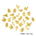Gold Stainless Steel Letter Pendants DIY Initial Charms Alphabet Jewelry Accessories - 26 Alphabet Pendant Set (6081342544977) / Set of 26 / 18K Gold