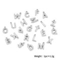 Stainless steel letter pendants for DIY jewelry making necklace bracelet accessories silver color - 26 Alphabet Pendant Set (6081342544978) / Set of 26 / Steel