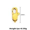 Gold stainless steel lobster clasp 13mm DIY jewelry connector finding for necklace. - Square Clasp 13mm / 18K Vacuum Gold Plated