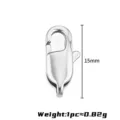 Stainless steel lobster clasp DIY jewelry accessory necklace bracelet connecting finding 15mm - Square Clasp 15mm / Steel