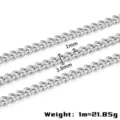 Stainless steel curb chain DIY jewelry making supplies, durable hip hop necklace bracelet chain. - Steel Color Curb Chain / 1.0x3.8mm