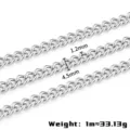 Stainless steel curb chain DIY jewelry accessory for men and women hip hop style - Steel Color Curb Chain / 1.2x4.5mm