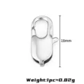 Stainless steel polished lobster clasp, 18mm DIY jewelry accessory connector for necklace bracelet. - Square Clasp 18mm / Steel