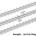 Stainless steel curb chain DIY necklace bracelet 6mm width 1.6mm wire hip hop jewelry - Steel Color Curb Chain / 1.6x6x8mm