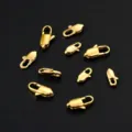 Gouden roestvrijstalen karabijnsluitingen detail, perfect voor DIY sieraden maken en connectors. - 11mm / Vacuüm Goud