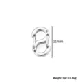 Polished stainless steel figure-8 S buckle connector 11mm DIY jewelry making accessory - 6.3x11mm / Steel