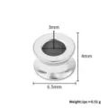 Stainless steel flared spacer barrel bead for DIY jewelry making, inner diameter 3mm height 4mm. - Horn Bead / 6.5x4x3mm / Steel
