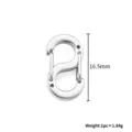 Polished stainless steel S-shaped clasp connector for DIY jewelry making and bags. - 9.3x16.5mm / Steel