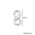 Stainless steel S-shaped buckle carabiner DIY jewelry connector for bracelet and bag accessories. - 10x20mm / Steel