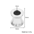 Stainless steel barrel bead spacer for DIY jewelry making, 8mm size, 1.04g weight. - Horn Bead / 8x8x4mm / Steel