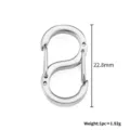 Stainless steel S-shaped buckle hook connector for DIY jewelry making, bracelets, and bag straps. - 12.6x22.8mm / Steel