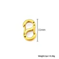 Gold stainless steel S-shaped spring clasp connector for DIY jewelry making and bags, 11mm. - 11mm