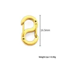 Gold polished stainless steel S-shaped spring clasp DIY jewelry connector for bracelet necklace. - 16.5mm