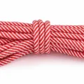 5mm red and white striped polyester braided cord DIY handmade rope bag strap jewelry accessory - Red and White Striped