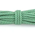 5mm green and white striped braided polyester cord DIY handmade paracord crafting accessory. - Green And White