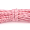5mm pink and white striped braided cord, ideal for DIY handmade accessories and bag straps. - Light Fuchsia and White Striped