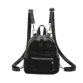 Petit sac à dos noir pour femme, sac casual élégant et tendance avec strass scintillants. - Noir