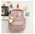 Mochila escolar rosa para estudiantes bolso casual lindo dia mochila para chicas uso diario - Solo Mochila (Sin Colgante) / Rosa