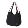Mayri tsanta omou apo kamva gia gynaikes megali horitikotita retro shopper bag. - Μαύρο (mm) / Μαύρο
