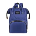 Large capacity blue diaper backpack, multi-functional travel mommy bag for mother and baby. - Dark Blue