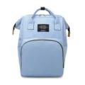 Light blue multi-functional diaper backpack, large capacity travel maternity bag for moms. - Light Blue
