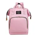 Pink multifunctional diaper backpack for moms, large capacity travel bag for baby care and use. - Light Pink