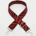 Red Black Zebra Print Adjustable Replacement Bag Strap Wide Shoulder Crossbody Strap - No. 399 Style / Gold Hook