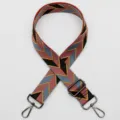 Woven bag strap replacement colorful ethnic geometric pattern adjustable cross body shoulder strap - No. 559 Gunmetal Hook