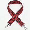 Replacement bag strap red black zebra wide adjustable crossbody purse strap accessory. - No. 399 Style / Gunmetal Hook