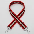 Replacement woven bag strap adjustable crossbody shoulder strap with metal hooks for women bags. - Style 565 Silver Clasp