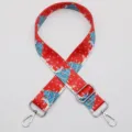 Tracolla di ricambio per borsa con stampa albero di Natale rosso regolabile accessorio. - No.623 Rosso Albero di Natale Fiocco di Neve Con Gancio Argentato