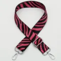 Pink and black zebra print adjustable replacement shoulder strap for crossbody bags and purses. - No. 400 Style / Silver Hook