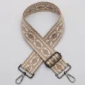 Adjustable wide bag strap replacement, ethnic geometric pattern woven crossbody shoulder strap. - No. 438 Gunmetal Clasp