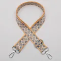 Colorful Woven Bag Strap Replacement Adjustable Crossbody Shoulder Strap Geometric Design - Style No.599 - Silver Clasp