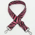 Replacement wide bag strap with pink black zebra print adjustable crossbody strap - No. 400 Style / Gunmetal Hook