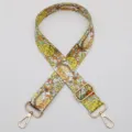 Tracolla di ricambio etnica colorata, cinghia regolabile per borsa a spalla o tracolla. - No.624 Giallo Arancio Verde Motivo Etnico Con Gancio Dorato