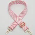 Pink white zebra pattern replacement shoulder bag strap adjustable wide crossbody strap with gold hardware - No. 401 Style / Gold Hook