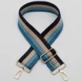 Colorful striped adjustable shoulder strap replacement for crossbody bags with gold hardware - Style 427 Gold Hook